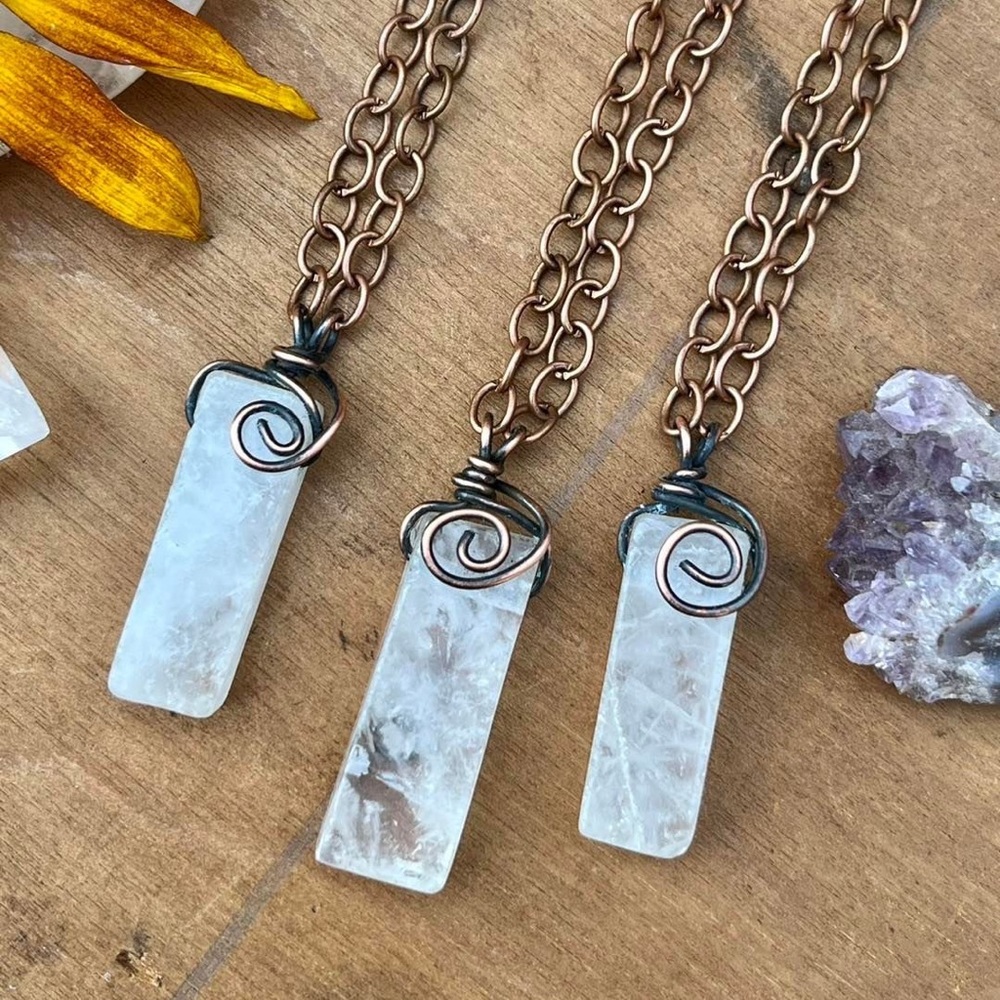 Handcrafted Quartz and Copper Necklace